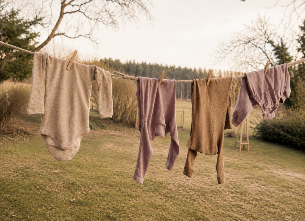 Babykleidung aus Merinowolle auslüften